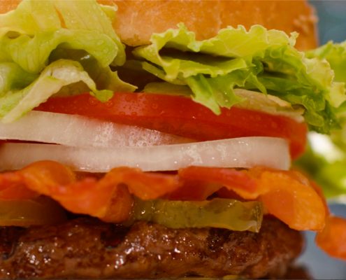 food stylist burger closeup