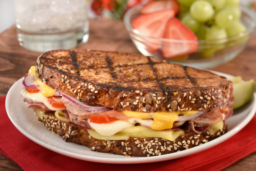 grilled ham and cheese food photo