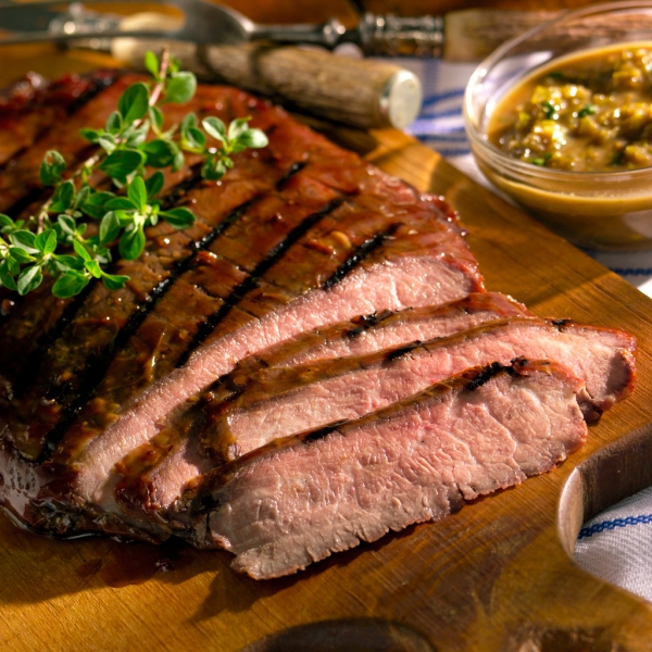 food photography of flank steak