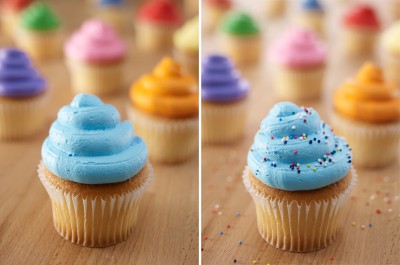 Food photo lighting cupcakes