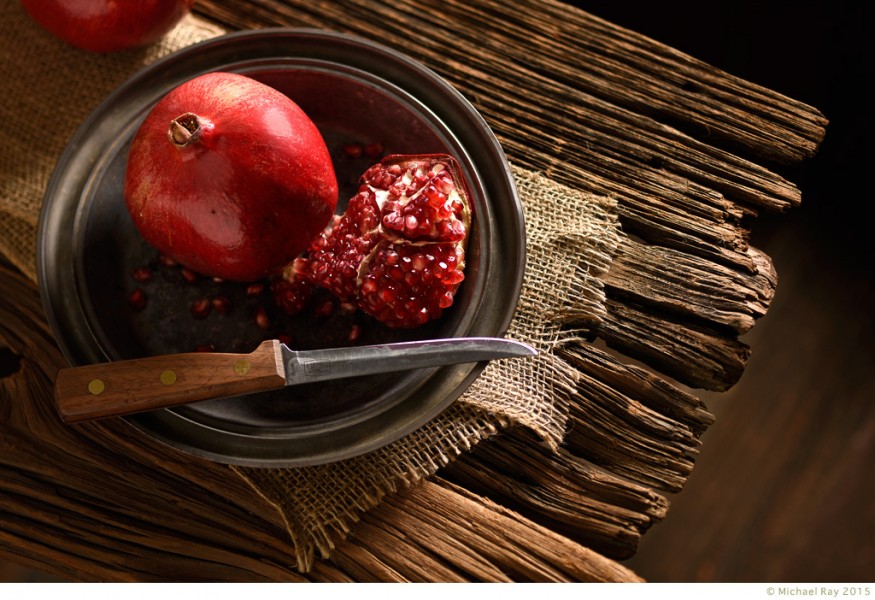 food photography of pomegranate